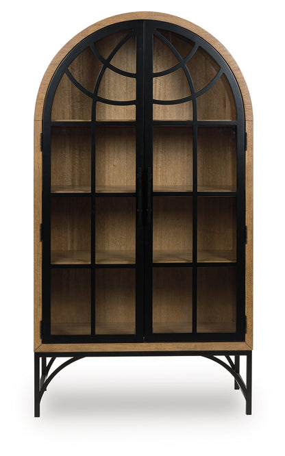 Gwenwich Natural/Black Accent Cabinet - A4000704