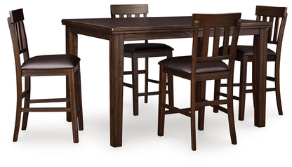 Haddigan Counter Height Dining Table and 4 Barstools in Dark Brown from Ashley - Luna Furniture
