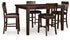 Haddigan Counter Height Dining Table and 4 Barstools in Dark Brown from Ashley - Luna Furniture
