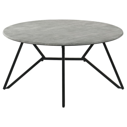 Hadi 2-piece Round SmartTop Coffee and End Table Set Cement - 736178-S2