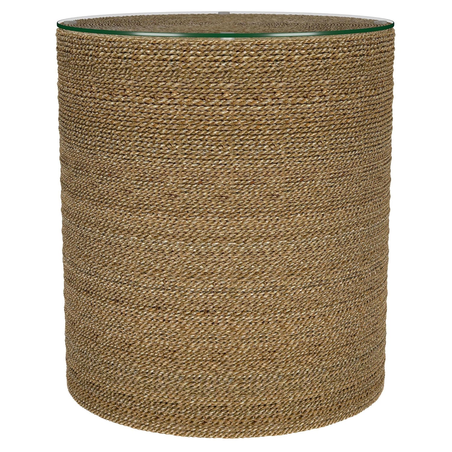Halden Round Woven Seagrass Accent Side Table Light Brown - 930270