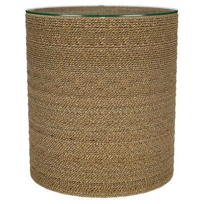 Halden Round Woven Seagrass Accent Side Table Light Brown - 930270