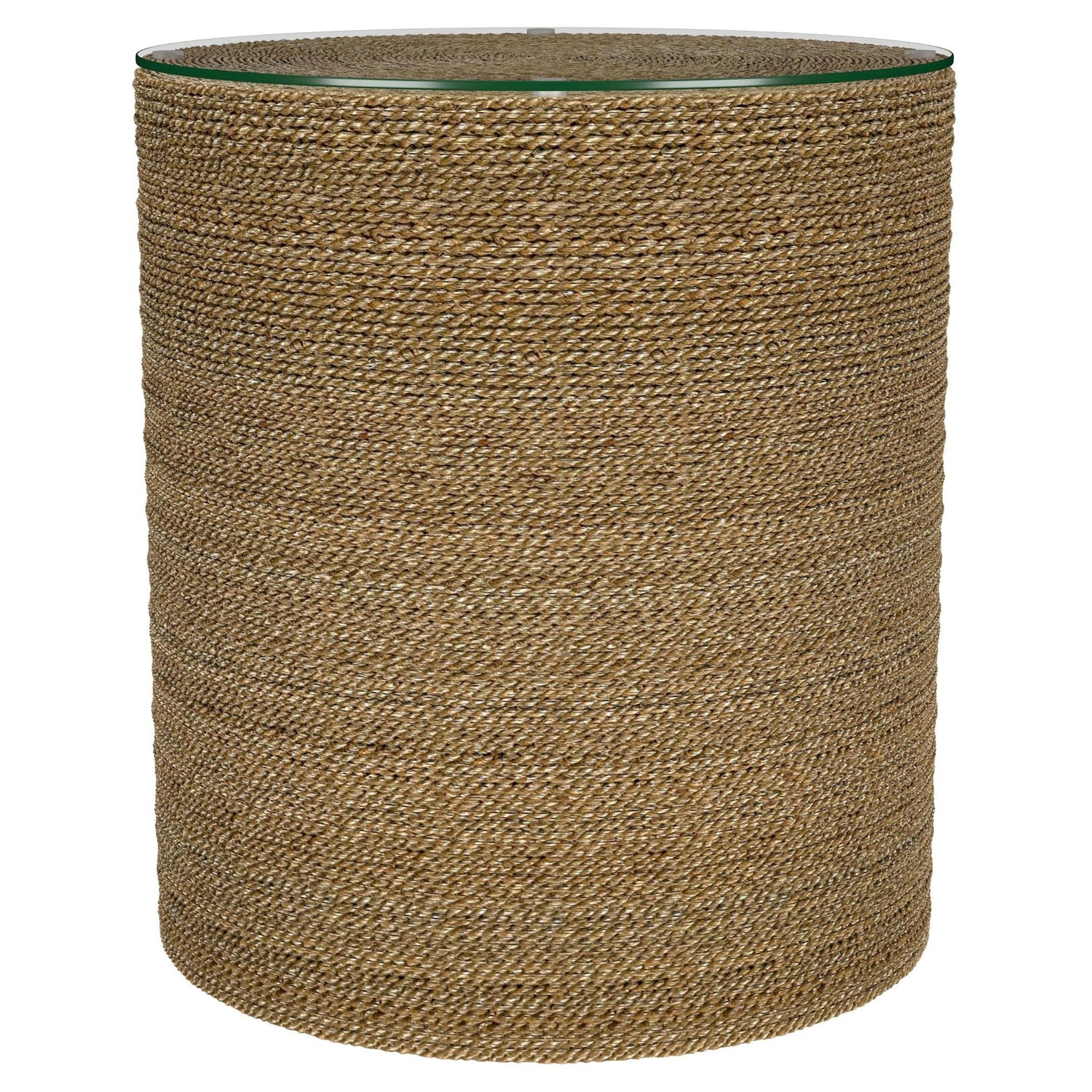 Halden Round Woven Seagrass Accent Side Table Light Brown - 930270
