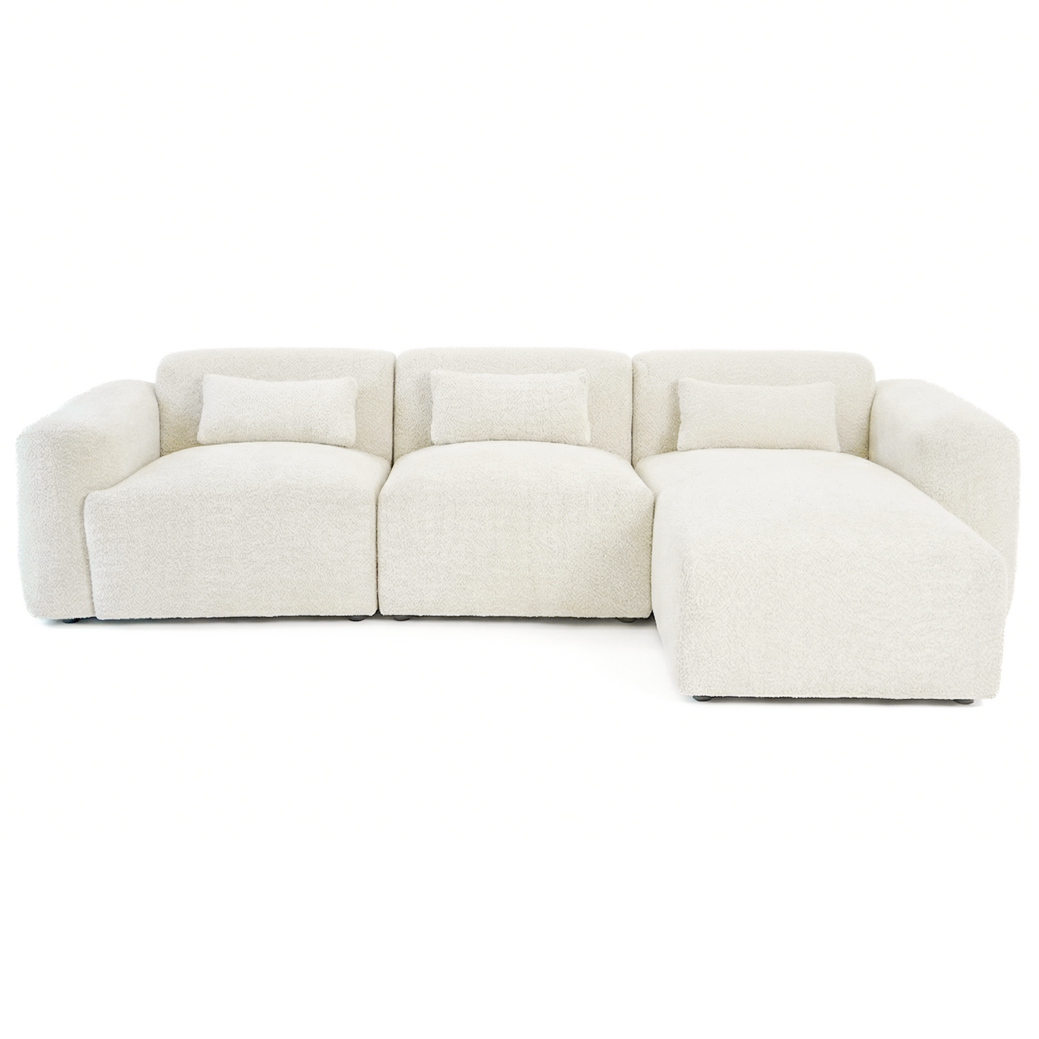 Haledon 3-Piece Sand Boucle Right Sectional Sofa - SEC04504002