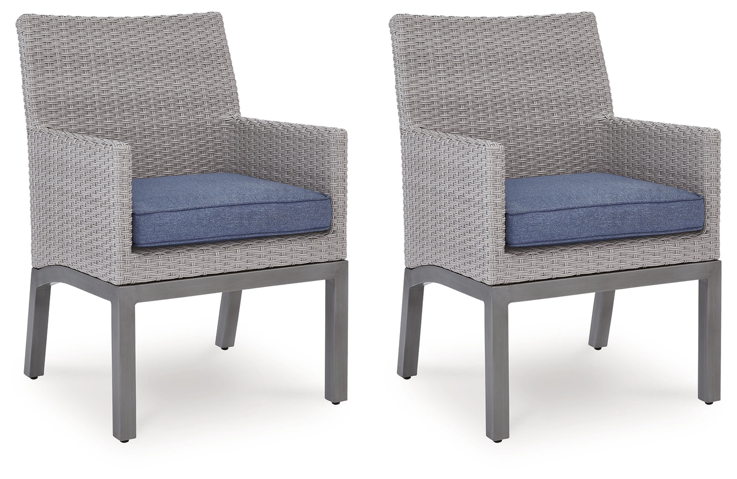 Half Moon Beach Blue/Gray Outdoor Arm Chair with Cushion (Set of 2) - PCP418-601A