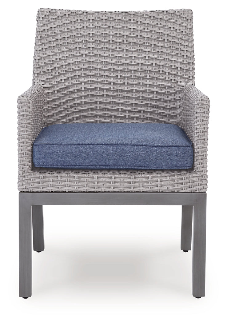 Half Moon Beach Blue/Gray Outdoor Arm Chair with Cushion (Set of 2) - PCP418-601A