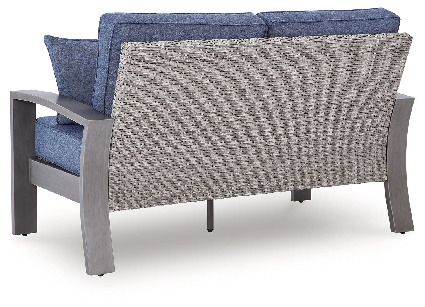 Half Moon Beach Blue/Gray Outdoor Loveseat with Cushion - PCP418-835