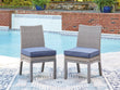 Half Moon Beach Blue/Gray Outdoor Side Chair with Cushion (Set of 2) - PCP418-601