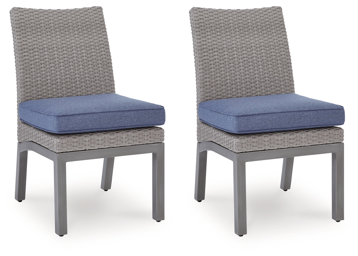 Half Moon Beach Blue/Gray Outdoor Side Chair with Cushion (Set of 2) - PCP418-601