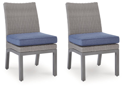 Half Moon Beach Blue/Gray Outdoor Side Chair with Cushion (Set of 2) - PCP418-601