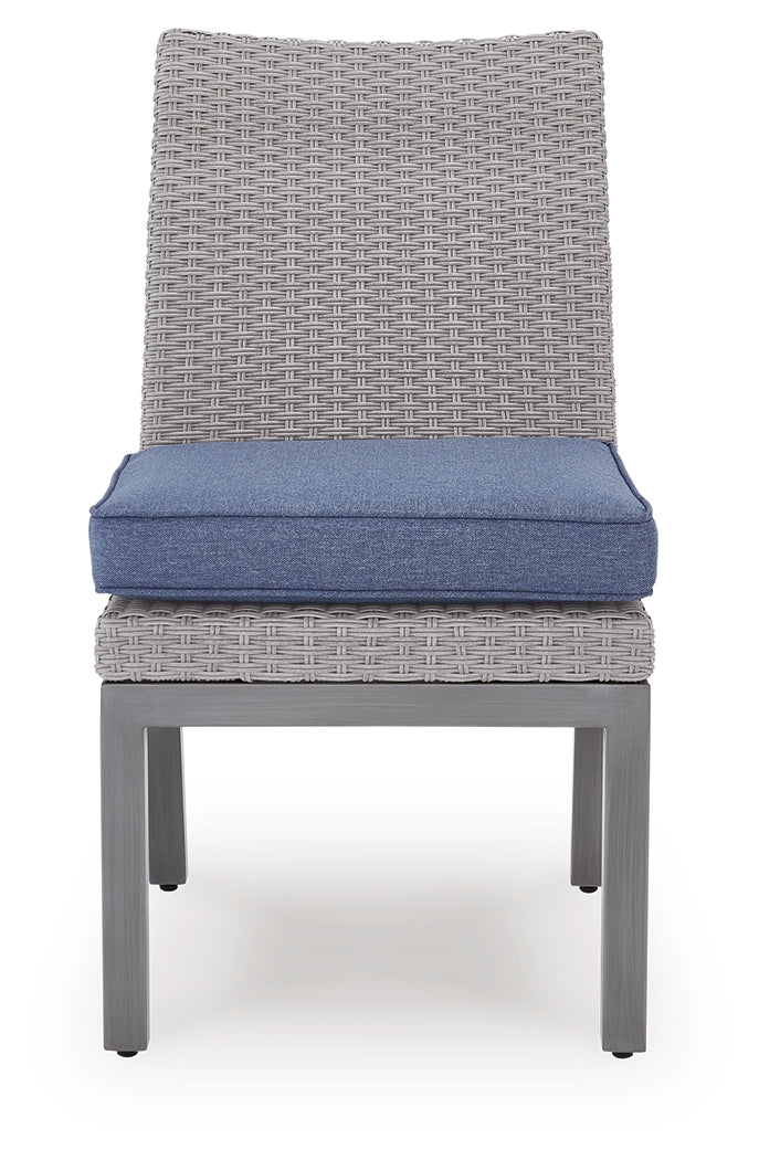 Half Moon Beach Blue/Gray Outdoor Side Chair with Cushion (Set of 2) - PCP418-601
