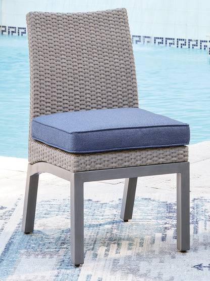 Half Moon Beach Blue/Gray Outdoor Side Chair with Cushion (Set of 2) - PCP418-601