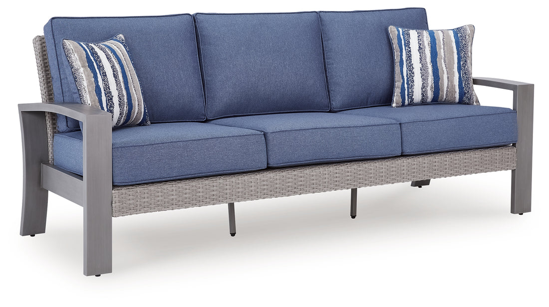 Half Moon Beach Blue/Gray Outdoor Sofa with Cushion - PCP418-838