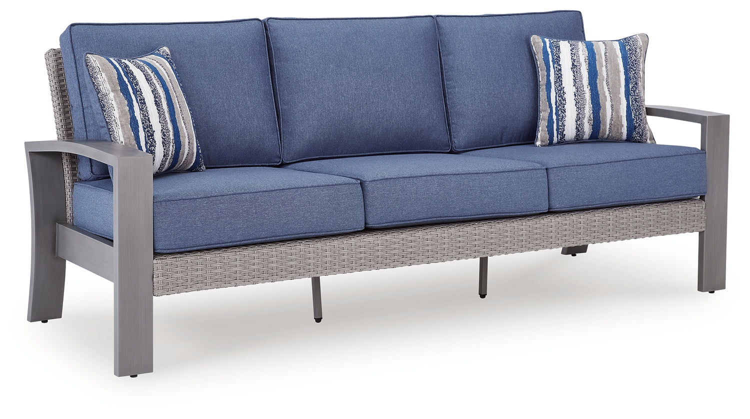 Half Moon Beach Blue/Gray Outdoor Sofa with Cushion - PCP418-838