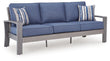 Half Moon Beach Blue/Gray Outdoor Sofa with Cushion - PCP418-838