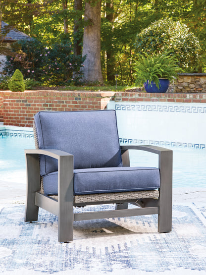 Half Moon Beach Blue/Gray Outdoor Spring Lounge Chair - PCP418-820