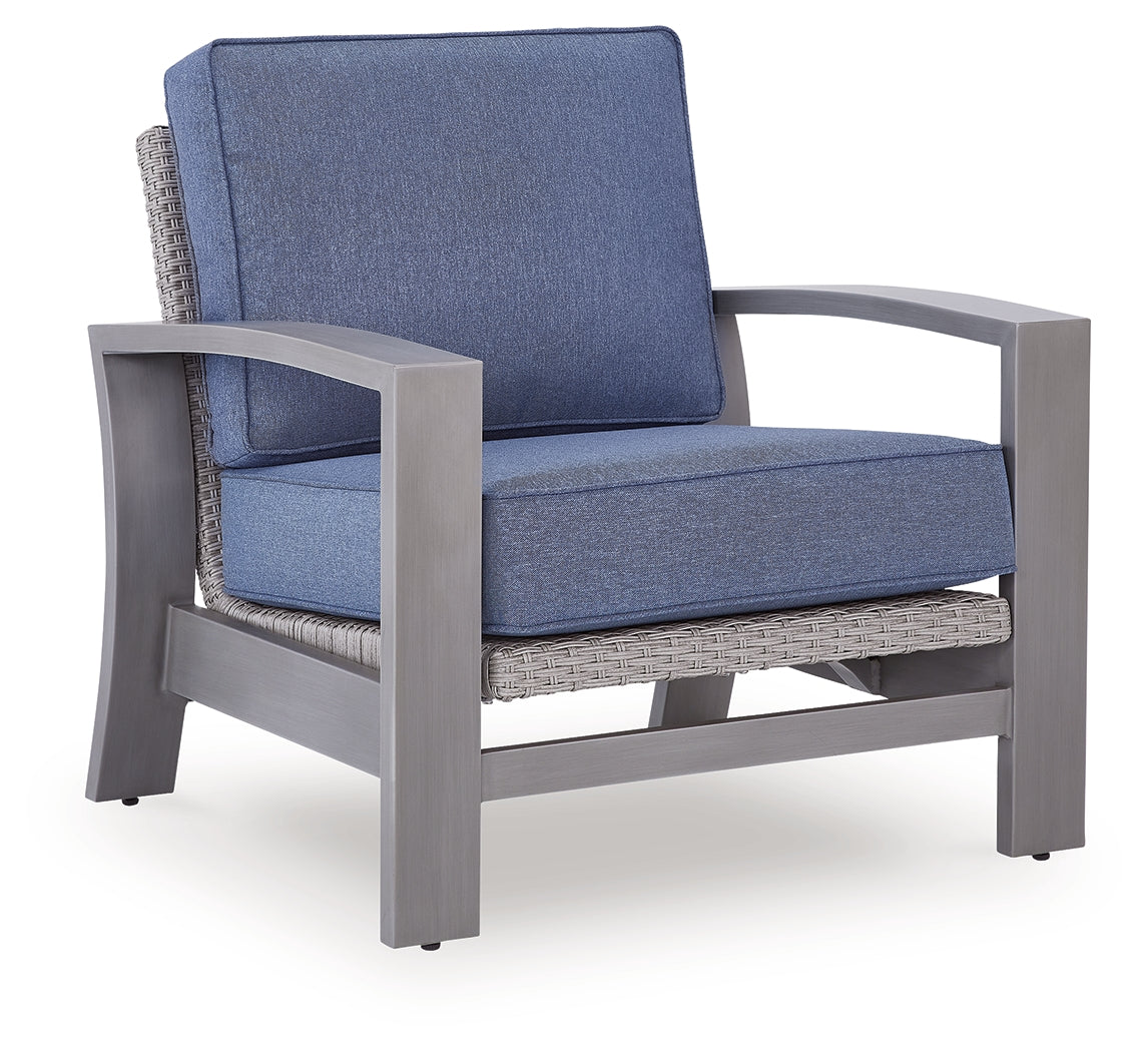 Half Moon Beach Blue/Gray Outdoor Spring Lounge Chair - PCP418-820