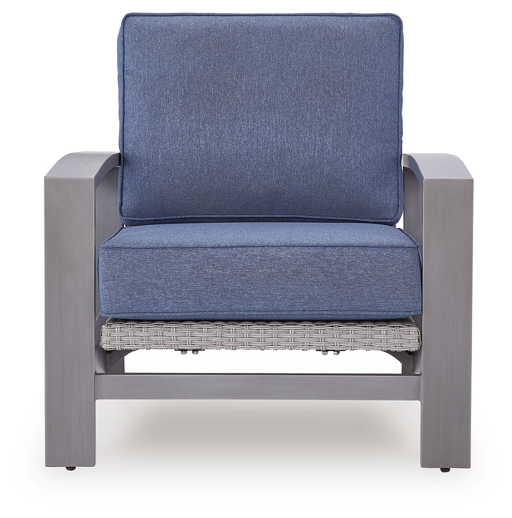 Half Moon Beach Blue/Gray Outdoor Spring Lounge Chair - PCP418-820