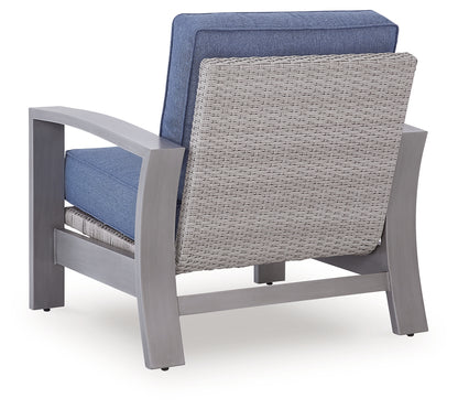 Half Moon Beach Blue/Gray Outdoor Spring Lounge Chair - PCP418-820