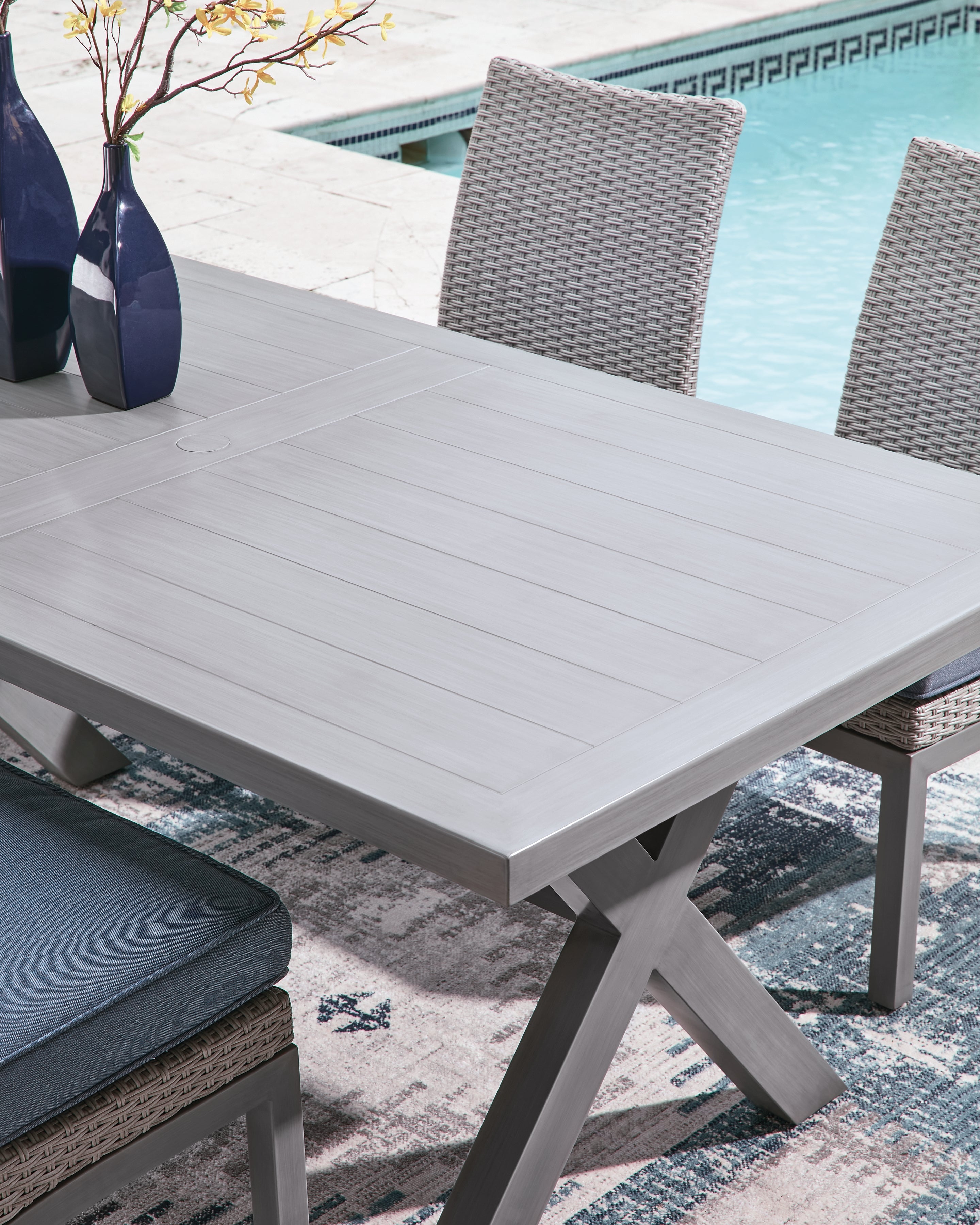 Half Moon Beach Gray Outdoor Dining Table - PCP418-625