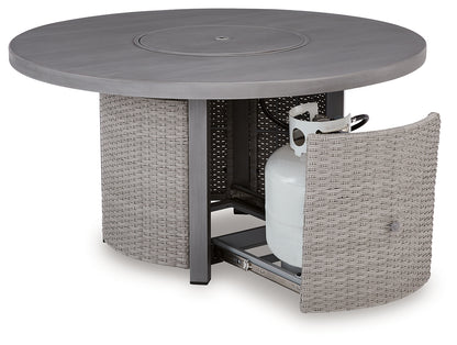 Half Moon Beach Gray Outdoor Fire Pit Table - PCP418-776