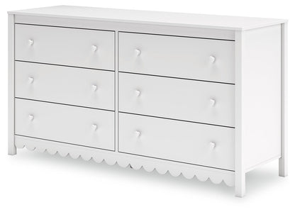 Hallityn Full Panel Headboard with Dresser, Chest and 2 Nightstands in White - PKG019034