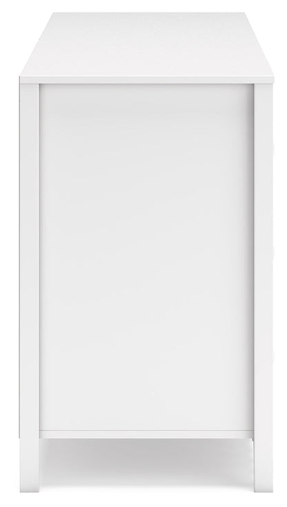 Hallityn Full Panel Headboard with Dresser in White - PKG018832