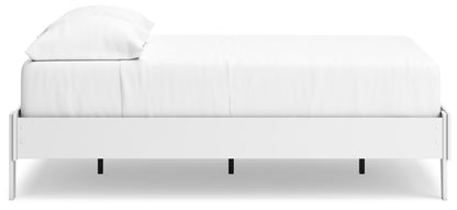Hallityn Full Platform Bed with 2 Nightstands in White - PKG019025