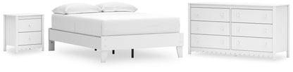 Hallityn Full Platform Bed with Dresser and Nightstand in White - PKG018817