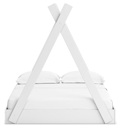 Hallityn Full Tent Bed with Dresser and Nightstand in White - PKG018825
