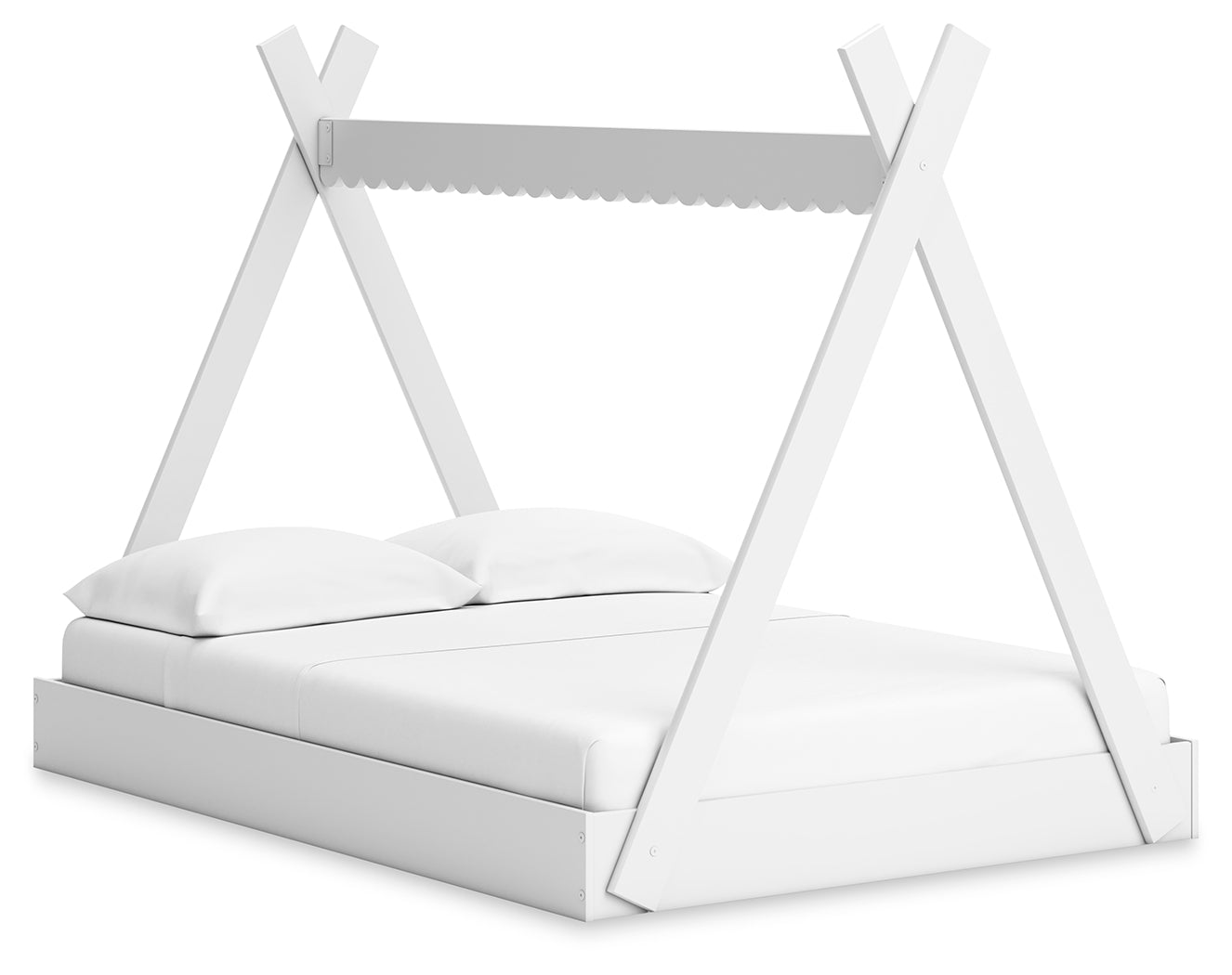 Hallityn Full Tent Bed with Dresser, Chest and 2 Nightstands in White - PKG019029