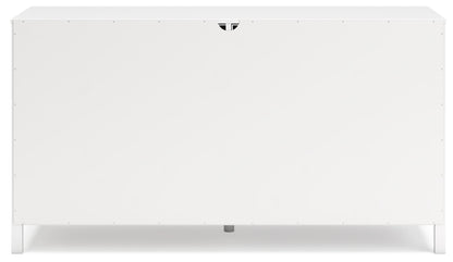 Hallityn Twin Panel Headboard with Dresser in White - PKG018828