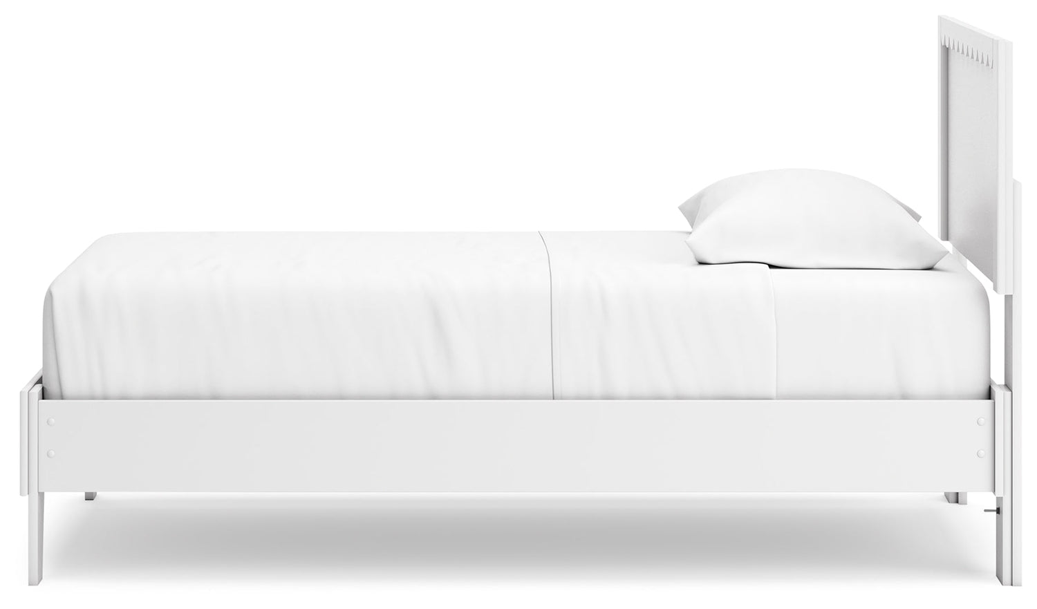 Hallityn Twin Panel Platform Bed with Dresser, Chest and 2 Nightstands in White - PKG019037