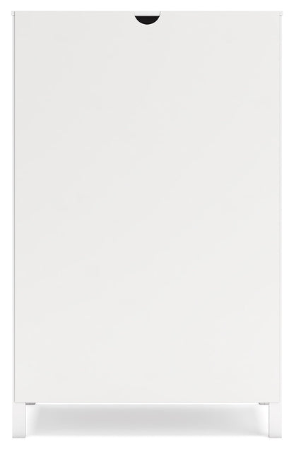 Hallityn Twin Panel Platform Bed with Dresser, Chest and Nightstand in White - PKG018839