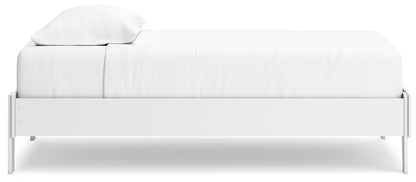 Hallityn Twin Platform Bed with Dresser, Chest and 2 Nightstands in White - PKG019022