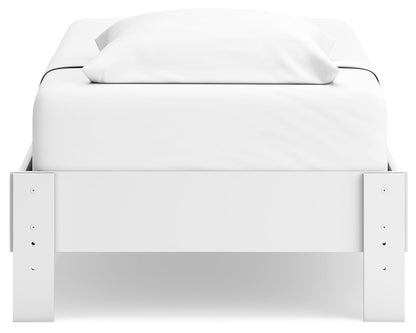 Hallityn Twin Platform Bed with Dresser, Chest and Nightstand in White - PKG018815