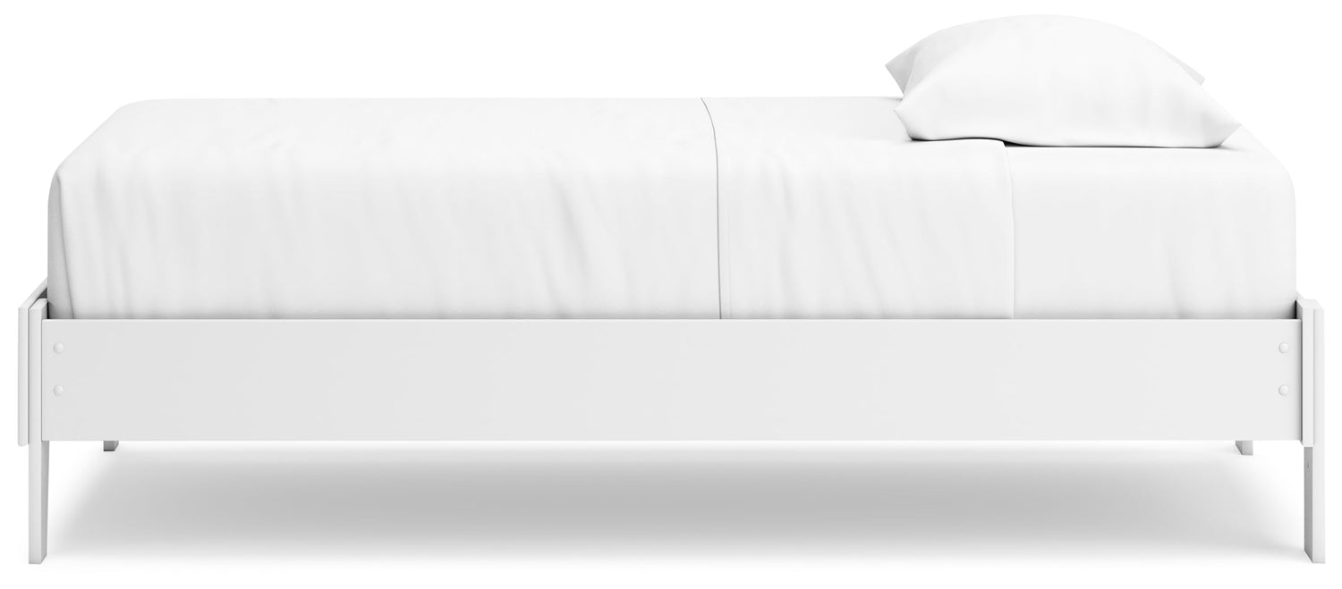 Hallityn Twin Platform Bed with Dresser, Chest and Nightstand in White - PKG018815