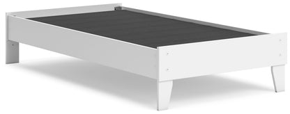 Hallityn Twin Platform Bed with Dresser, Chest and Nightstand in White - PKG018815