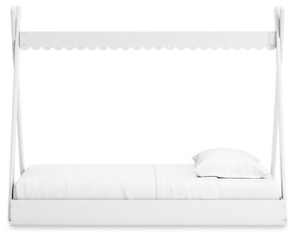 Hallityn Twin Tent Bed with Dresser and 2 Nightstands in White - PKG019026