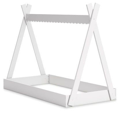 Hallityn Twin Tent Bed with Dresser and Nightstand in White - PKG018821