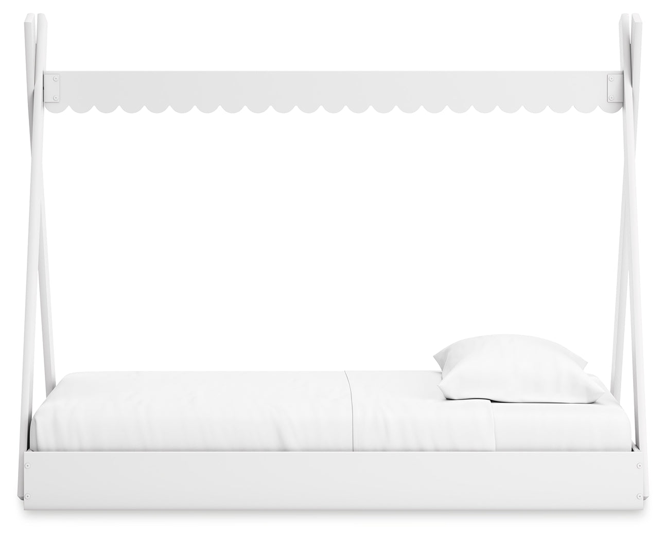 Hallityn Twin Tent Bed with Dresser, Chest and 2 Nightstands in White - PKG019027