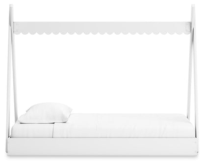 Hallityn Twin Tent Bed with Dresser, Chest and 2 Nightstands in White - PKG019027