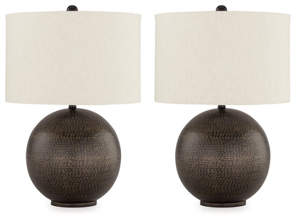 Hambell 2-Piece Table Lamp Set in Black/Gold Finish - PKG016435