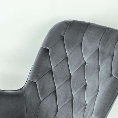 Hannah Mid Century Modern Rocking Chair In Dark Grey - RCH01900401