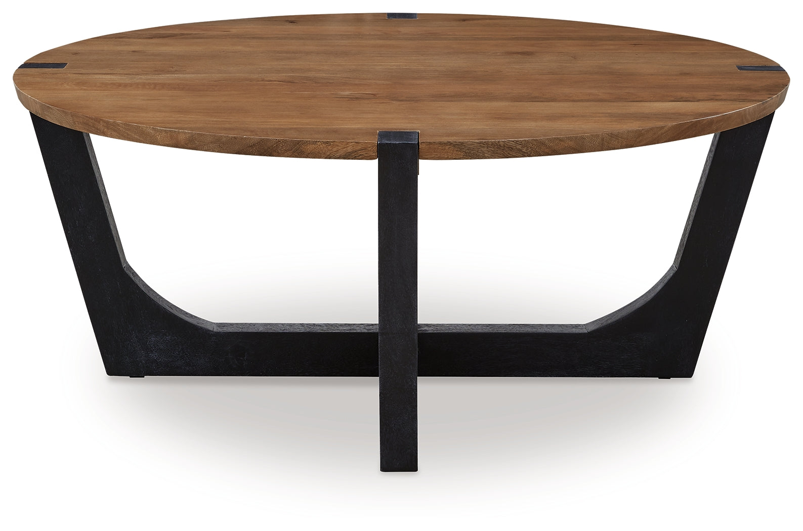 Hanneforth Coffee Table with 1 End Table in Brown/Black - PKG016516