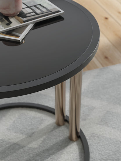 Hannerly Black/Gold Finish Table (Set of 3) - T219-13