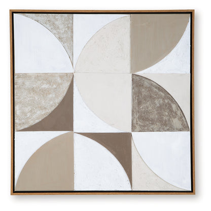 Harelman Tan/Taupe/White Wall Art - A8000502