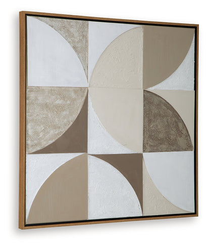 Harelman Tan/Taupe/White Wall Art - A8000502