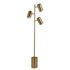 Harmony Brassed Gold Floor Lamp with Rotary Switch Triple Spots Metal Block Base - FLL03700701