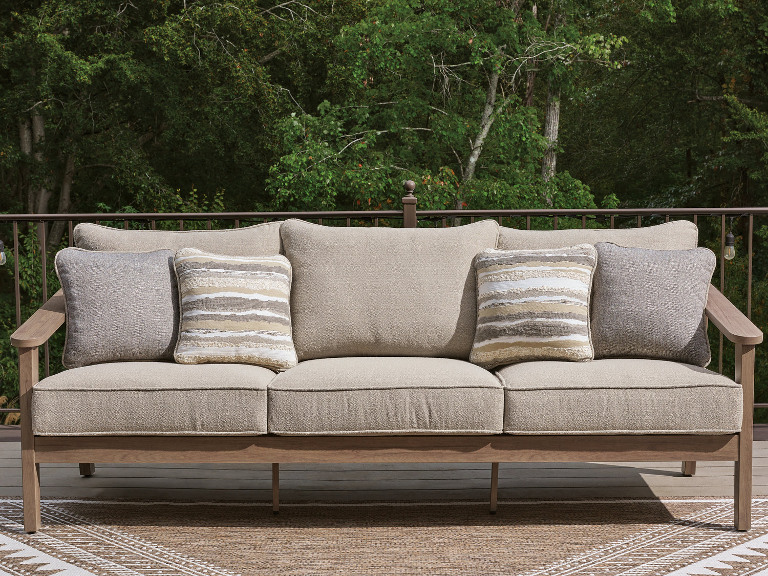 Harmony Headlands Natural/Gray Outdoor Sofa with Cushion - PCP428-838